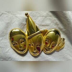 Vintage Comedy & Tragedy Brooch Pin